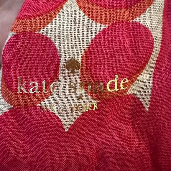 Kate Spade Seasonless Dot Oblong Scarf begonia bloom - Picture 3 of 4